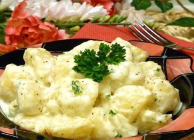طرز تهیه سیب زمینی پنیری با سس آلفردو طرز تهیه سیب زمینی پنیری با سس آلفردو